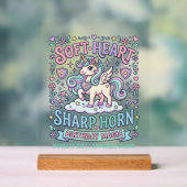 Cœur doux de licorne Corne pointue Typographie gra (Neutre)