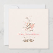 Coeur doux et Faire-part de mariage à papillons (Dos)