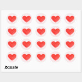 Coeur doux Pink autocollant rond (Feuille)