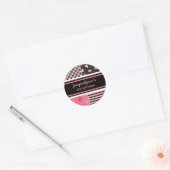 Coeur doux Pink Black Girl Anniversaire Sticker (Enveloppe)