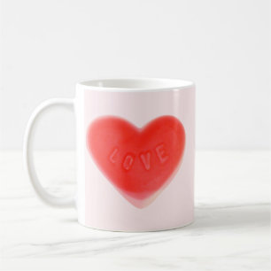 Coeur doux rose 'votre texte' tasse