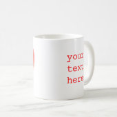 Coeur doux 'Votre Texte' tasse (Devant droit)