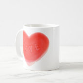 Coeur doux 'Votre Texte' tasse (Devant gauche)
