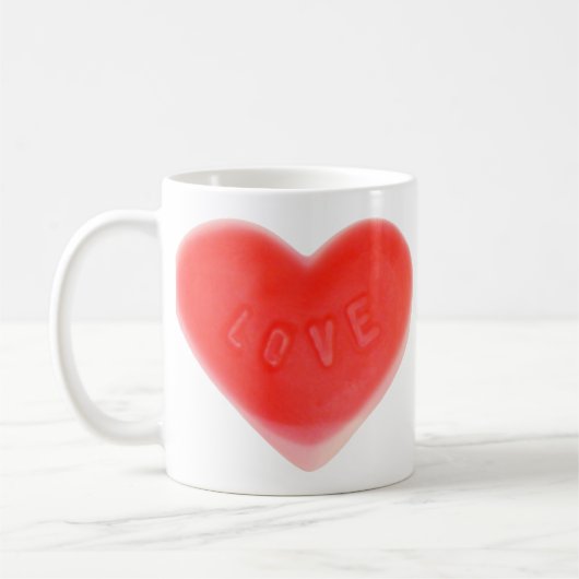 Coeur doux 'Votre Texte' tasse (Gauche)