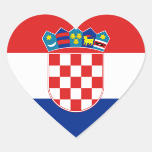 Cœur Drapeau de Croatie Sticker (Coeur)