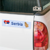 Coeur drapeau de Serbie + Sticker pare-chocs de ca (Sur camion)