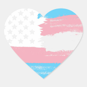 Cœur Drapeau Transgenre USA Sticker