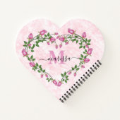Coeur du carnet rose à fleurs (Dos)
