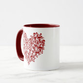 Coeur du crâne Mug rouge foncé (Devant gauche)