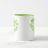Coeur du crâne vert Mug (Centre)