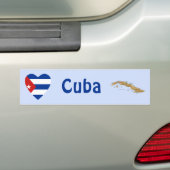 Coeur du drapeau cubain + Sticker pare-chocs (En voiture)
