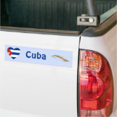 Coeur du drapeau cubain + Sticker pare-chocs (Sur camion)