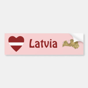 Coeur du drapeau de Lettonie + Sticker du pare-cho
