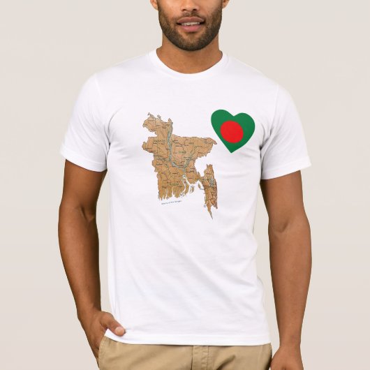 Coeur du drapeau du Bangladesh et T-shirt (Devant)