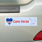 Coeur du drapeau du Cap Vert + Sticker pare-chocs (En voiture)