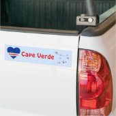 Coeur du drapeau du Cap Vert + Sticker pare-chocs (Sur camion)