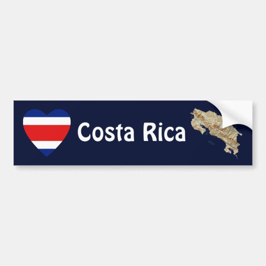 Coeur du drapeau du Costa Rica + Sticker pare-choc (Devant)