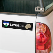 Coeur du drapeau du Lesotho + Bumper Sticker (Sur camion)