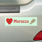 Coeur du drapeau marocain + Sticker pare-chocs (En voiture)