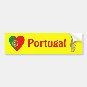 Coeur du drapeau portugais + Sticker du pare-chocs