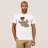 Coeur du sud de drapeau du Soudan et T-shirt de (Devant entier)