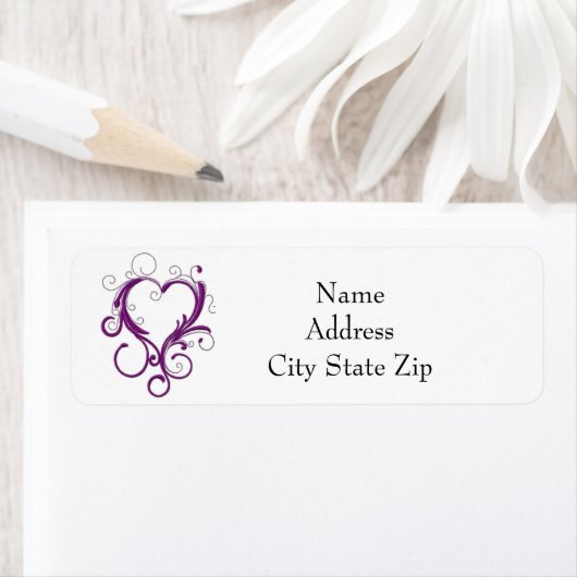 **COEUR D'URPLE** ÉTIQUETTE DE ADRESSE (En situation)