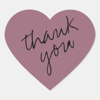 Cœur Dusty Mauve - Sticker Merci Coeur Rose