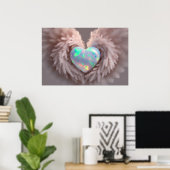 *~* Coeur Dusty Rose Ange ailes AP78 Poster Opal (Bureau à domicile)