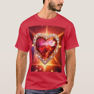 Coeur élégant avec diamants T-shirt d'art Abstrait