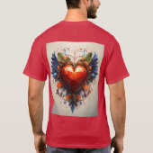 Coeur élégant avec diamants T-shirt d'art Abstrait (Dos)