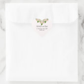 Cœur Élégant Roses Blanches Retour Adresse Sticker Coeu (Sac)