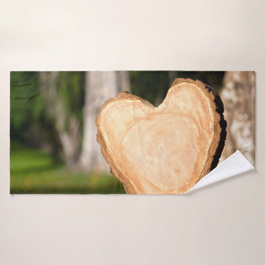coeur en bois (Serviette de bain)