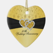 Cœur En Céramique cinquantième Ornement de souvenir d'anniversaire (Droite)