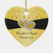 Cœur En Céramique cinquantième Ornement de souvenir d'anniversaire (Dos)