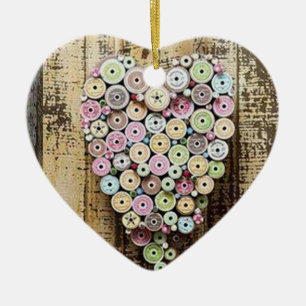CŒUR EN CÉRAMIQUE ***LA COUTURE EST MON AMOUR*** ORNEMENT