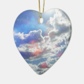 Cœur En Céramique Ornement céleste de nuages (Gauche)