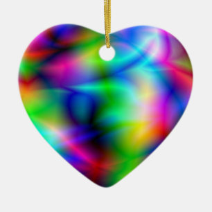 Cœur En Céramique Ornement coloré d'abstraction
