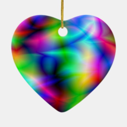 Cœur En Céramique Ornement coloré d'abstraction (Dos)