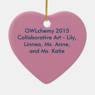 Cœur En Céramique Ornement commémoratif de Noël de 2015 OWLchemy