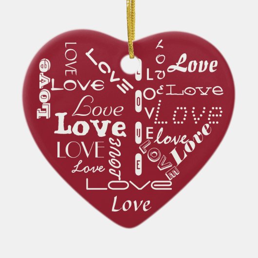 Cœur En Céramique Ornement d'amour (Devant)