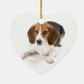 Cœur En Céramique Ornement de chien de beagle (Dos)
