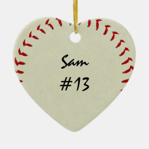Cœur En Céramique Ornement de coeur de base-ball