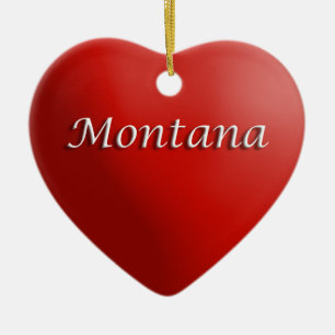 Cœur En Céramique Ornement de garde de coeur rouge du Montana