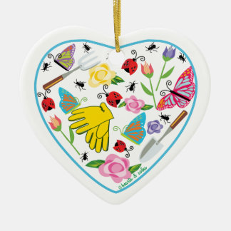 Cœur En Céramique Ornement de jardinage de coeur