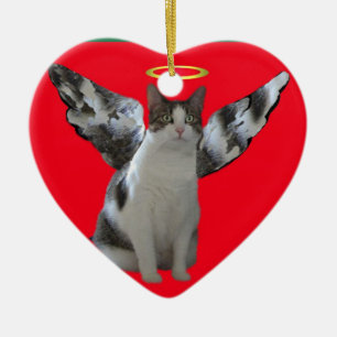 Cœur En Céramique Ornement de Kitty d'ange de Noël