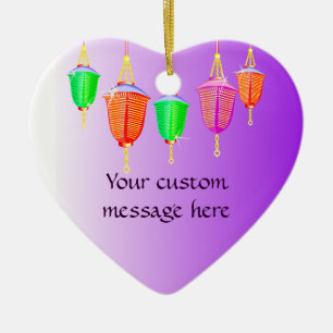 Cœur En Céramique Ornement de lanternes chinoises