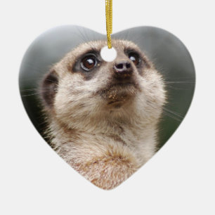 Cœur En Céramique Ornement de Meerkat