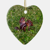 Cœur En Céramique Ornement de nature animale de tamia de bébé (Droite)