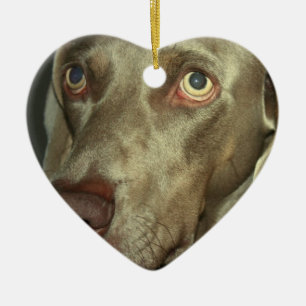 Cœur En Céramique Ornement de Weimaraner d'amour