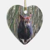 Cœur En Céramique Ornement d'okapi (Droite)